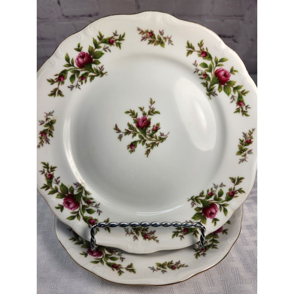 Set of 2 Vintage Johann Haviland Moss Rose Salad Plates 8" Traditions Mint Cond